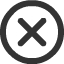 round icon with X in the center