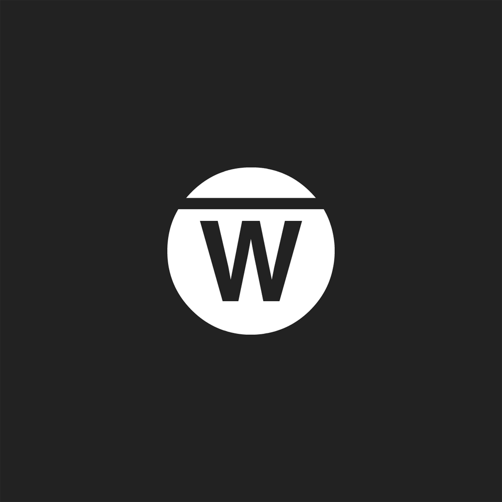 Warpwire video platform circle logo light on dark