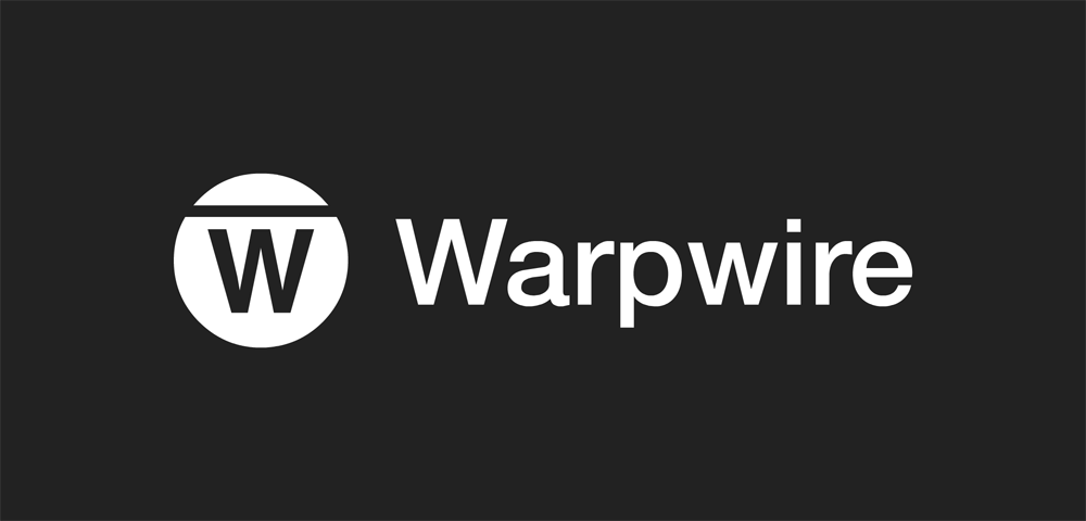 Warpwire video platform horizontal logo light on dark