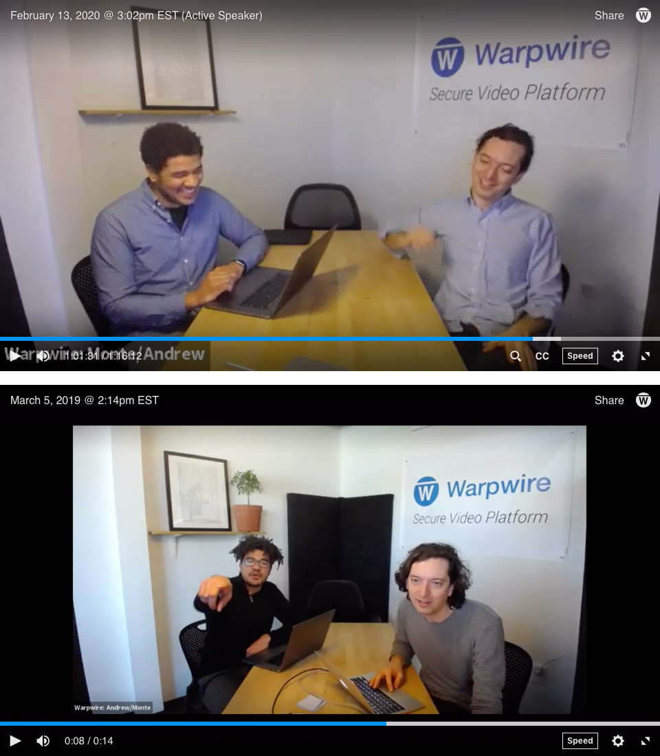 Warpwire team collaborating on client projects and development updates.