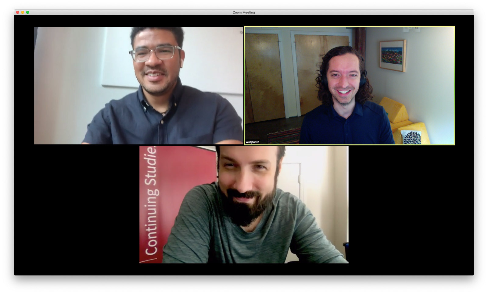 Zoom interview with Warpwire and Stanford Continuing Studies, Matt Hein and Warpwire team.