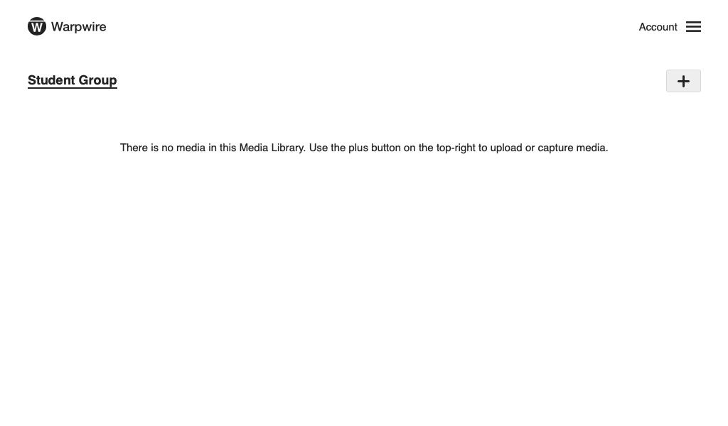 Empty Warpwire Media Library