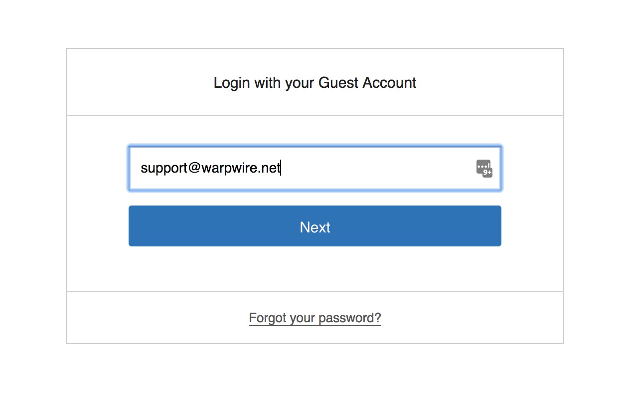 Warpwire login page